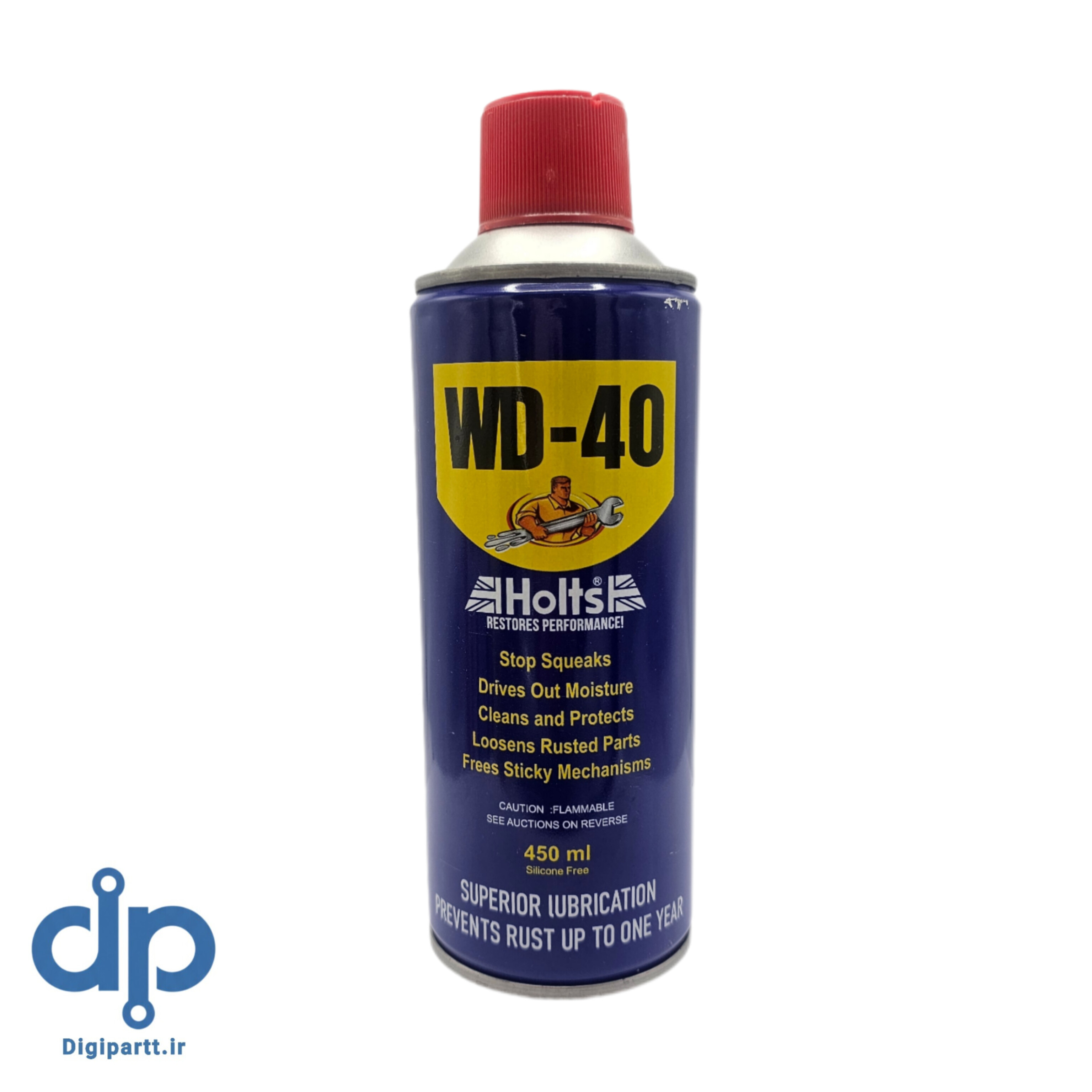 اسپری روان کننده و زنگ بر هولتس مدل WD-40 حجم 450 میلی‌لیتر